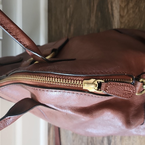 Frye Dome Brown Leather Bag With Adjustable Crossbody Strap - Picture 8 of 11